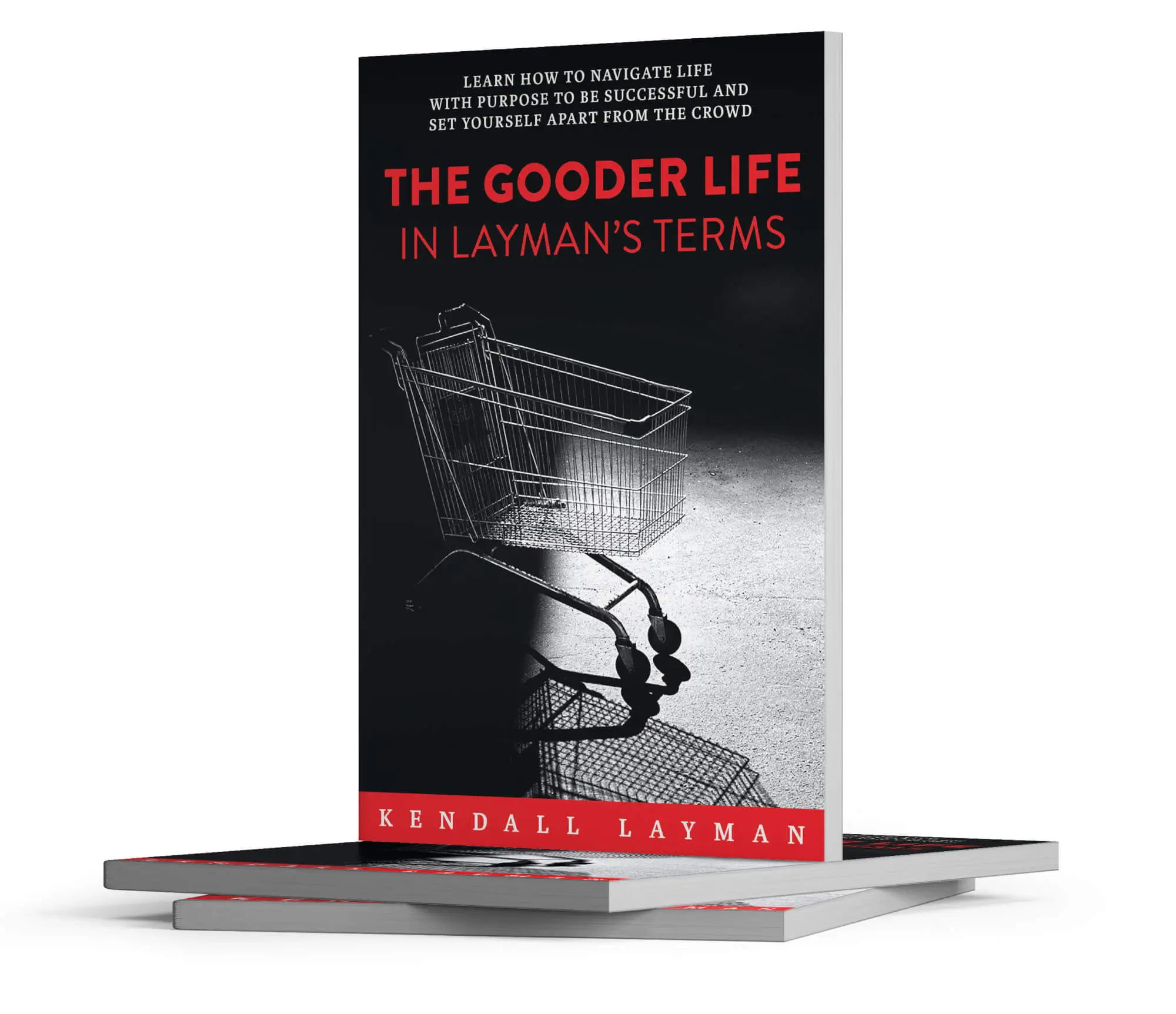The Gooder Life paperback book sitting on two stacked books